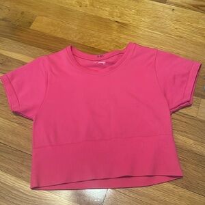 pink cropped tight tshirt